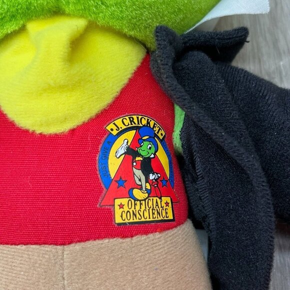 VTG Mattel Walt Disney Pinocchio Jiminy Cricket Plush Stuffed Animal Toy 15" - Picture 6 of 6